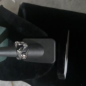 Stainless Claw ring sz 7 22mm
